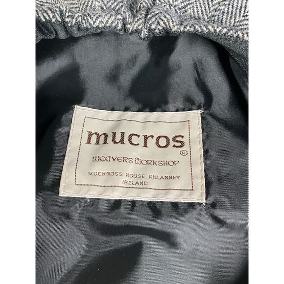 Mucros Weavers Ireland Gray Herringbone Newsboy Cap Hat One Size Wool Blend - Picture 16 of 16